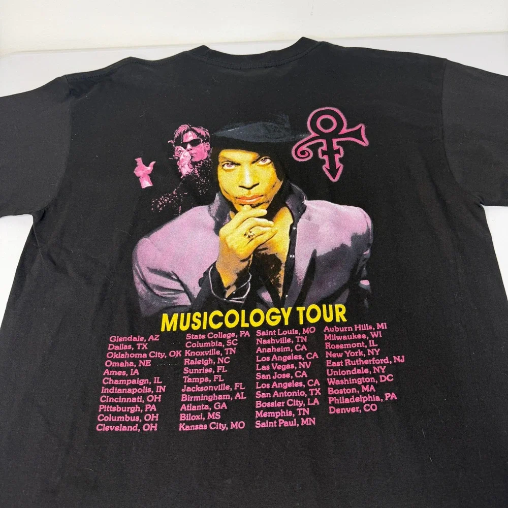 Vintage 2004 Musicology Tour Prince T-Shirt Black Excellent Mens Large - Picture 4 of 7